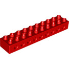 Duplo Red Technic Brick 2 x 10 (9 Holes) (6515 / 75350)