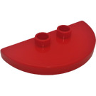 Duplo Red Tile 2 x 4 x 1/3 Half Round with Two Studs (3808)