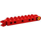 Duplo Red Toolo Brick 2 x 8 plus Forks and Screw at one End and Swivelling Clip at the Other (74867)