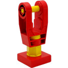 Duplo Red Toolo Turnable Support 2 x 2 x 4 with Forks and Screw with Bottom Tile with Screw