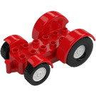 Duplo Rot Traktor mit Weiß Räder (24912)