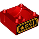 Duplo rot Zug Compartment 4 x 4 x 1.5 mit Sitz mit 4281 (13969 / 98456)