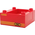 Duplo Red Train Compartment 4 x 4 x 1.5 with Seat with '52088' (51547 / 52417)