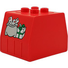 Duplo Red Train Container with Post Pattern