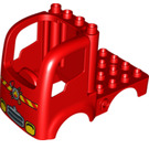 Duplo Red Truck cab 4 x 8 with Fire Logo (20744)