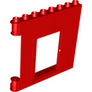 Duplo Rood Muur 1 x 8 x 6 met Deur (Rechts) (51261)