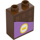 Duplo Rødbrun Kloss 1 x 2 x 2 med Chocolate Stang (4066)