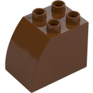 Duplo Reddish Brown Brick 2 x 3 x 2 with Curved Side (11344)