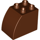 Duplo Reddish Brown Brick 2 x 3 x 2 with Curved Side (11344)