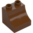 Duplo Reddish Brown Brick with Curve 2 x 2 x 1.5 (11169)