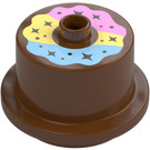 Duplo Roodachtig bruin Cake met Blauw en Geel en Roze Icing (65157 / 101591)