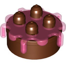 Duplo Brun rougeâtre Cake avec Transparent Dark Pink Icing (35682 / 76317)
