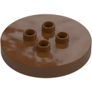 Duplo Reddish Brown Plate 4 x 4 Round (15516)