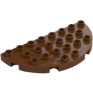 Duplo Reddish Brown Plate 8 x 4 Semicircle (29304)