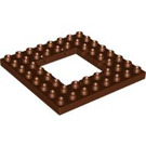 Duplo Brun Rougeâtre assiette 8 x 8 avec 4 x 4 Trou (51705)