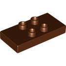 Duplo Rötliches Braun Fliese 2 x 4 x 0.33 mit 4 Mitte Noppen (Dick) (6413)