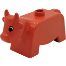 Duplo Rust Cow with Black and White Eyes (4010)