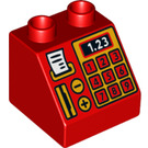 Duplo Slope 2 x 2 x 1.5 (45°) with Cash Register with ‘1.23’ and Card Reader (6474 / 37388)