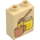 Duplo Beige Stein 1 x 2 x 2 mit Honey und Becher mit Unterrohr (15847 / 105406)