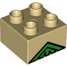 Duplo Tan Brick 2 x 2 with Green roof (3437 / 53159)