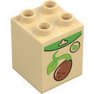 Duplo Beige Stein 2 x 2 x 2 mit Bean Sprout (31110 / 102299)