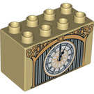 Duplo Tan Brick 2 x 4 x 2 with clock (31111 / 95394)