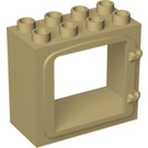 Duplo Beige Tür Rahmen 2 x 4 x 3 mit erhobener Türkontur und gerahmter Rückseite (2332 / 74842)