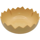 Duplo Tan Egg Shell Half with Jagged Edges and No Studs