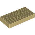 Duplo Zandbruin Tegel 2 x 4 met Woodgrain Patroon (65109)