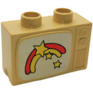 Duplo Tan TV with rainbow and stars pattern