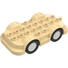 Duplo Beige Wheelbase 4 x 8 con Bianco Ruote (24911)