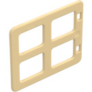 Duplo Tan Window 4 x 3 with Bars with Same Sized Panes (90265)