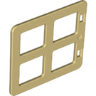 Duplo Tan Window 4 x 3 with Bars with Same Sized Panes (90265)