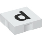 Duplo Bricka 2 x 2 med Sida Indents med "d" (6309 / 48473)