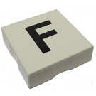 Duplo Tile 2 x 2 with Side Indents with "F" (6309 / 48476)