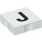 Duplo Tile 2 x 2 with Side Indents with "J" (6309 / 48484)