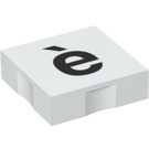 Duplo Flise 2 x 2 med Side Indents med Letter e med Grave (6309 / 48653)