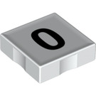 Duplo Tile 2 x 2 with Side Indents with Number 0 (14450 / 48509)