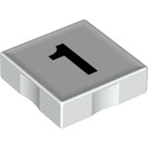 Duplo Tile 2 x 2 med Side Indents med Number 1 (14441 / 48500)