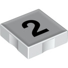 Duplo Tile 2 x 2 with Side Indents with Number 2 (14442 / 48501)