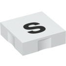 Duplo Tile 2 x 2 with Side Indents with "s" (6309 / 48553)