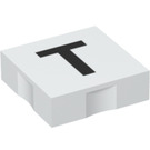 Duplo Tile 2 x 2 with Side Indents with "T" (6309 / 48554)