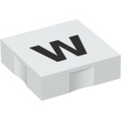 Duplo Piastrella 2 x 2 con Lato Indents con "w" (6309 / 48565)