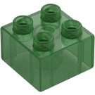 Duplo Transparent Green Brick 2 x 2 (3437 / 89461)