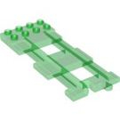 Duplo Transparent Green Train Track with Plate (31442)