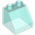 Duplo Bleu clair transparent Pente 2 x 2 x 1.5 (45°) (6474 / 67199)