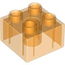 Duplo Transparant oranje Steen 2 x 2 (3437 / 89461)