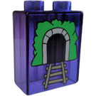 Duplo Violet transparent Brique 1 x 2 x 2 avec Tunnel sans tube à l'intérieur (4066)