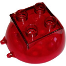 Duplo Transparent Red ball tube cover top with hinge (40711)