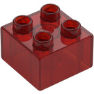 Duplo Transparentes Rot Stein 2 x 2 (3437 / 89461)